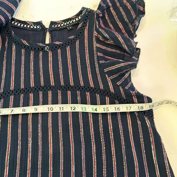 Tintoretto blue maxi dress with metallic gold threads side large - Picture 5 of 7